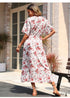 Vestido midi estampado bohemio informal de verano en violeta